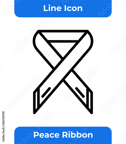 Awareness and Support Line Editable Icons set. Vector illustration in modern line style of social issues related icons: peace ribbon, world peace, ribbon, and more. Symbol icon