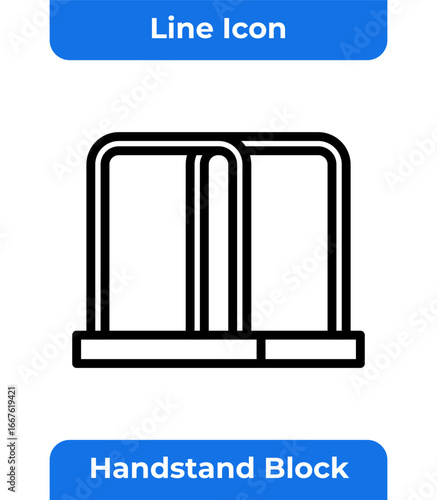 Yoga and Gymnastics Line Editable Icons set. Vector illustration in modern line style of training related icons: handstand block, yoga mat, stretch, and more. Exercise icon