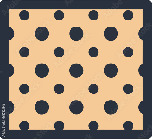 Flat Design Cracker Biscuit Icon with Polka Dots cookie snack food illustration