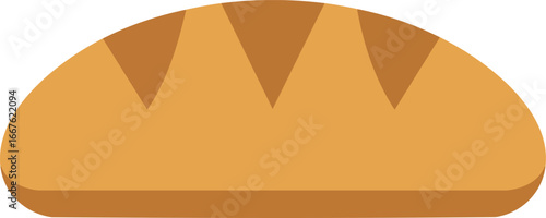 Fresh Baked Bread Loaf Vector Icon on White Background bakery food pastry