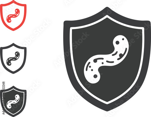 Germ Protection Shield Icon for Health and Immunity bacteria virus immune safety