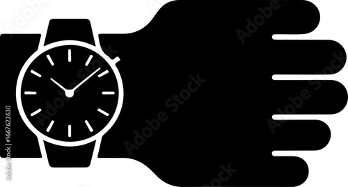 Hand watch silhouette vector art