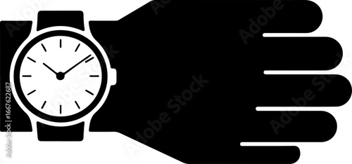 Hand watch silhouette vector art
