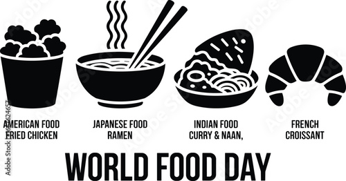 World Food Day with Assorted International Foods American