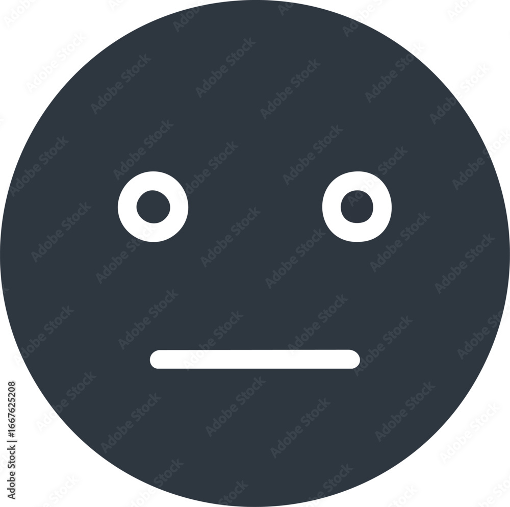 Fototapeta premium Neutral Face Emoji Icon Simple Design emoticon expression emotion symbol app interface