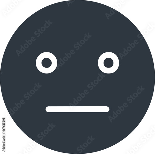 Neutral Face Emoji Icon Simple Design emoticon expression emotion symbol app interface