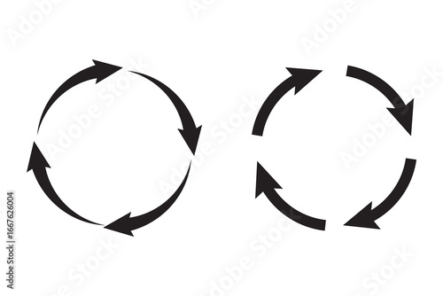 Circle arrow clipart isolated Stencil recycle symbol . isolated on white background. Vector illustration EPS 10