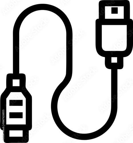 Simple ethernet cable icon for network connectivity and technology