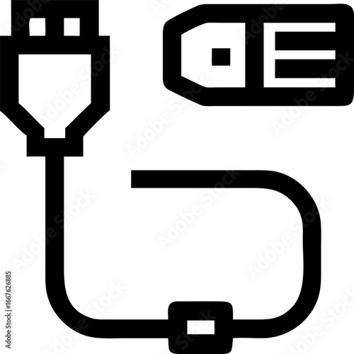 Simple and clean icon representing an ethernet network cable connection