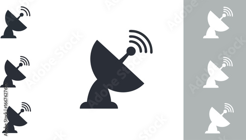 Satellite Dish Icon Vector Illustration Communication Technology antenna signal broadcast receiver transmission