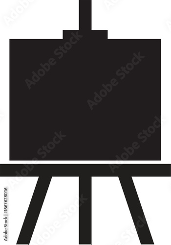 Simple Black Easel Icon on White art painting drawing canvas studio artist