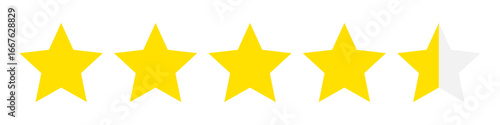 星評価アイコン（ベクター）4.5／5点