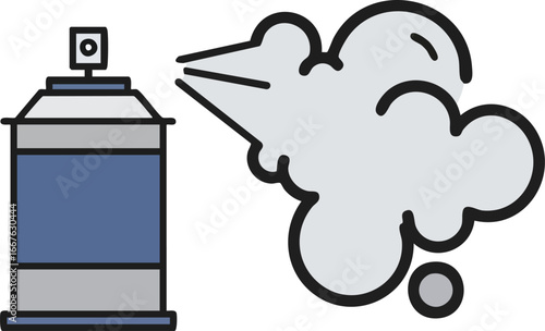 Spray Can Icon Emitting Mist Cloud aerosol vapor graphic vector illustration design