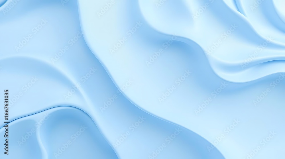 Fototapeta premium Flowing 3d blue with a silky smooth texture and soft waves.