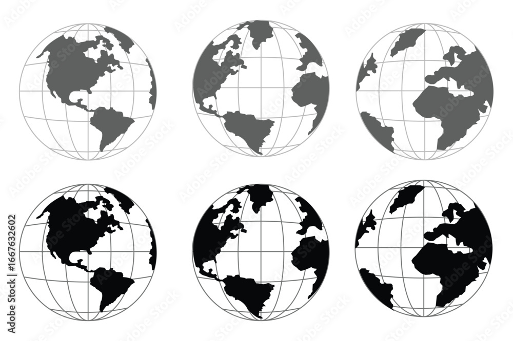 Planet icon set. Global map. Map symbol. international earth globe icon, World globe icon, Line vector Planet icon set. Global map. Map symbol. international earth globe icon, World globe icon, Line vector