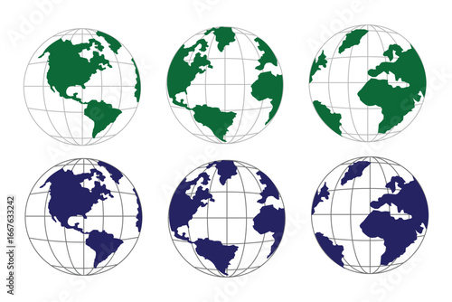 Planet icon set. Global map. Map symbol. international earth globe icon, World globe icon, Line vector