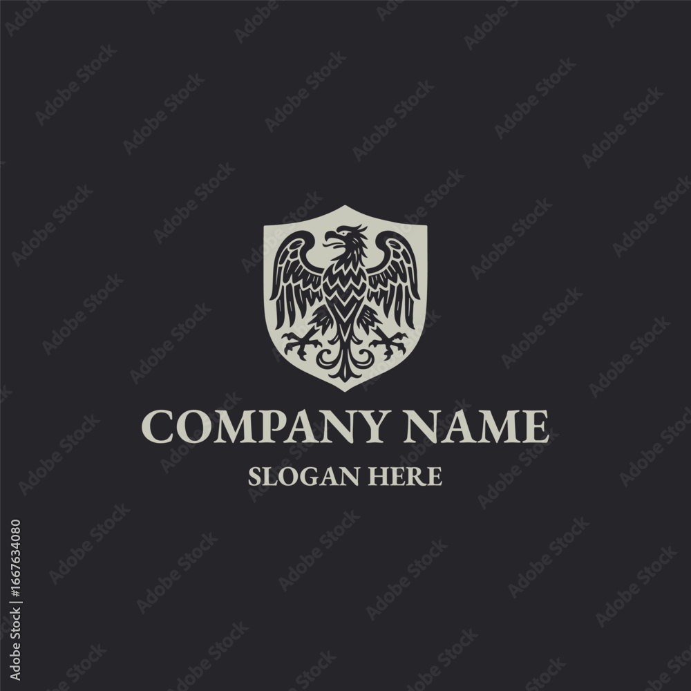 Fototapeta premium Griffin shield logo style icon design template vector illustration