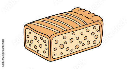 Artistic representation of a loaf of freshly baked bread ideal for culinary themes