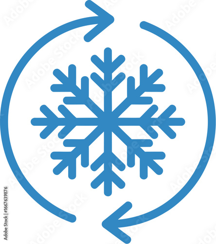 Snowflake cooling system icon air conditioner vector design