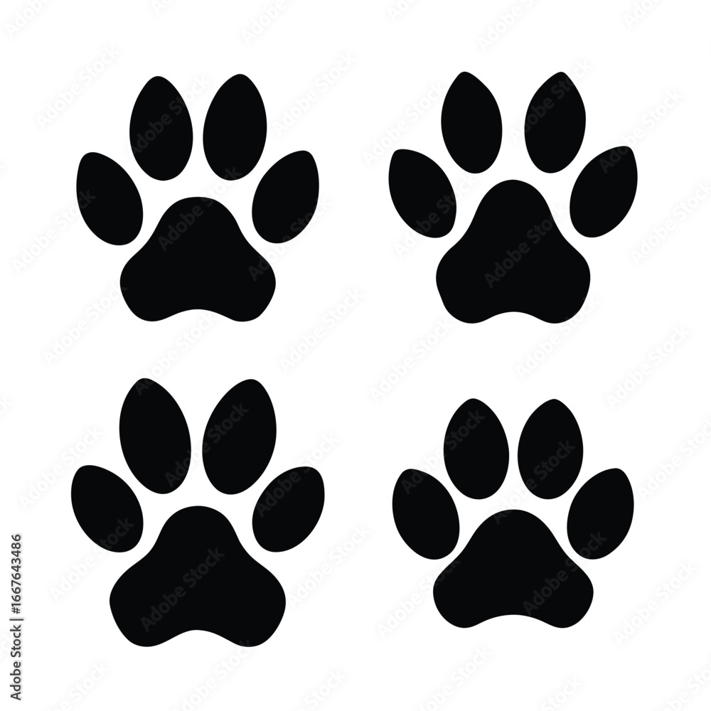 Fototapeta premium paw, footprint, animal, pet, dog, cat, pawicon, pawart, pawshape, pawfigure, pawoutline, pawsymbol