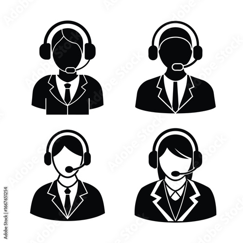 call center silhouette, customer support silhouette, operator headset silhouette, telemarketing silhouette,