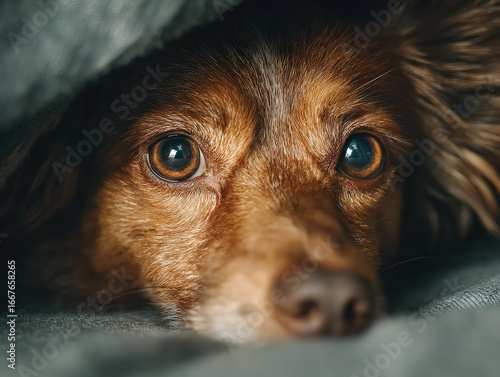 Dog Hiding Under Bed: A sma...