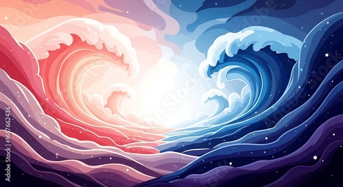 Opposing Waves of Color, Duality in Nature.