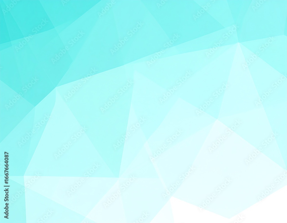 Obraz premium Abstract geometric background of light teal and white triangles
