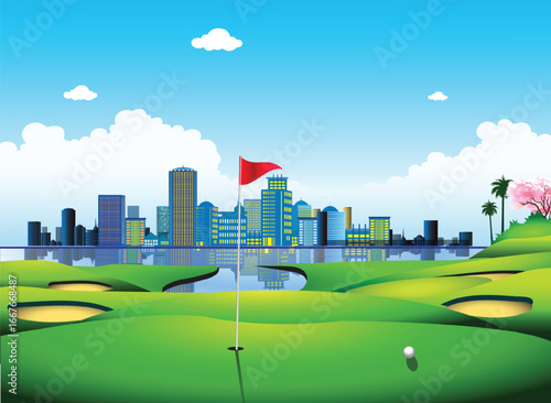 golf course in the city