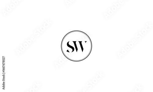 SW initial letters, monogram logo