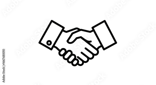 Handshake business agreement deal partnership cooperation contract success vector graphic design icon symbol