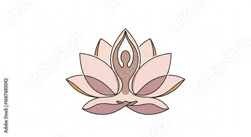 Yoga and meditation lotus flower position for relaxation and zen wellness graphic design vector art