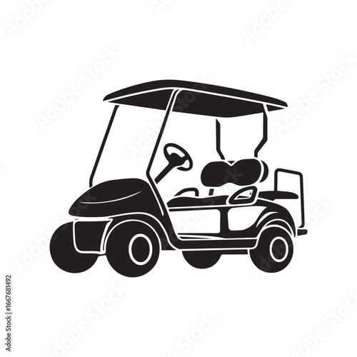 Golf Cart Silhouette for Sports, Recreation, and Transportation Designs