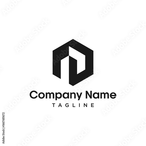 vector logo initial P. logo concept