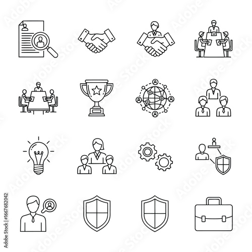 Vector illustration of business and human resources icons