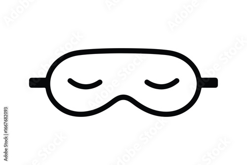Outlined Sleep Mask Icon for Relaxation and Restful Sleep