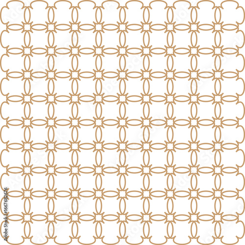 Simple seamless geometric floral pattern, retro vector illustration for vintage wallpaper or fabric decoration