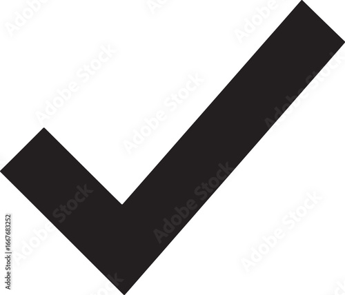 Black checkmark icon on white background. Vector illustration