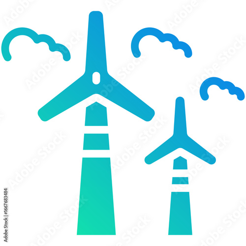 windmills gradient fill icon