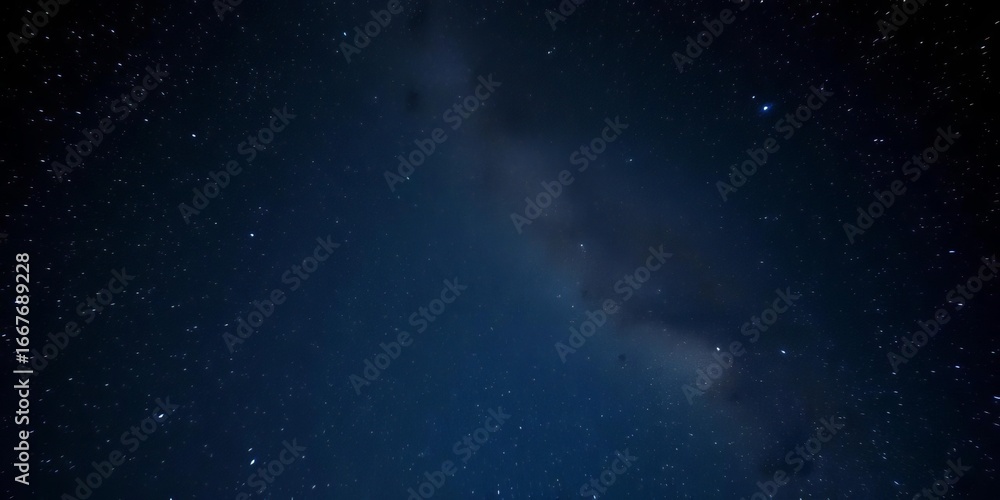 Naklejka premium Vast, inky sky brimming with countless stars, Milky Way visible, stargazing, nocturnal