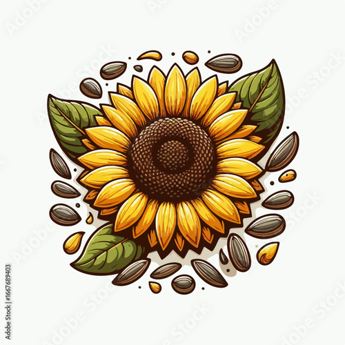 vector illustration of sunflower seeds