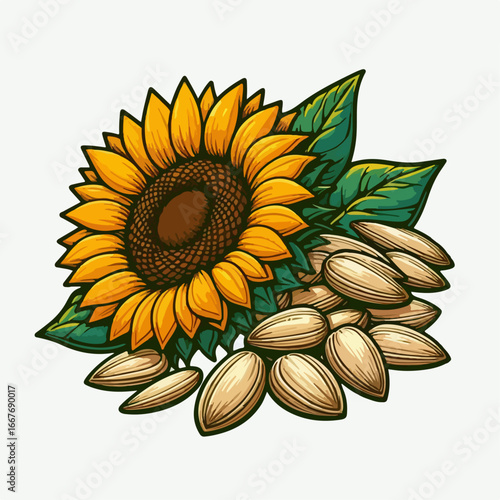 vector illustration of sunflower seeds