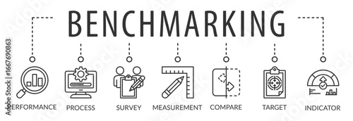 Benchmarking vector illustration concept. Idea of business development and improvement