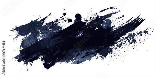 Ink splashes stencil very detailed collection. High quality manually traced. Retro grunge banners set	