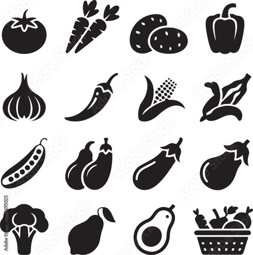 Icons set Vegetable