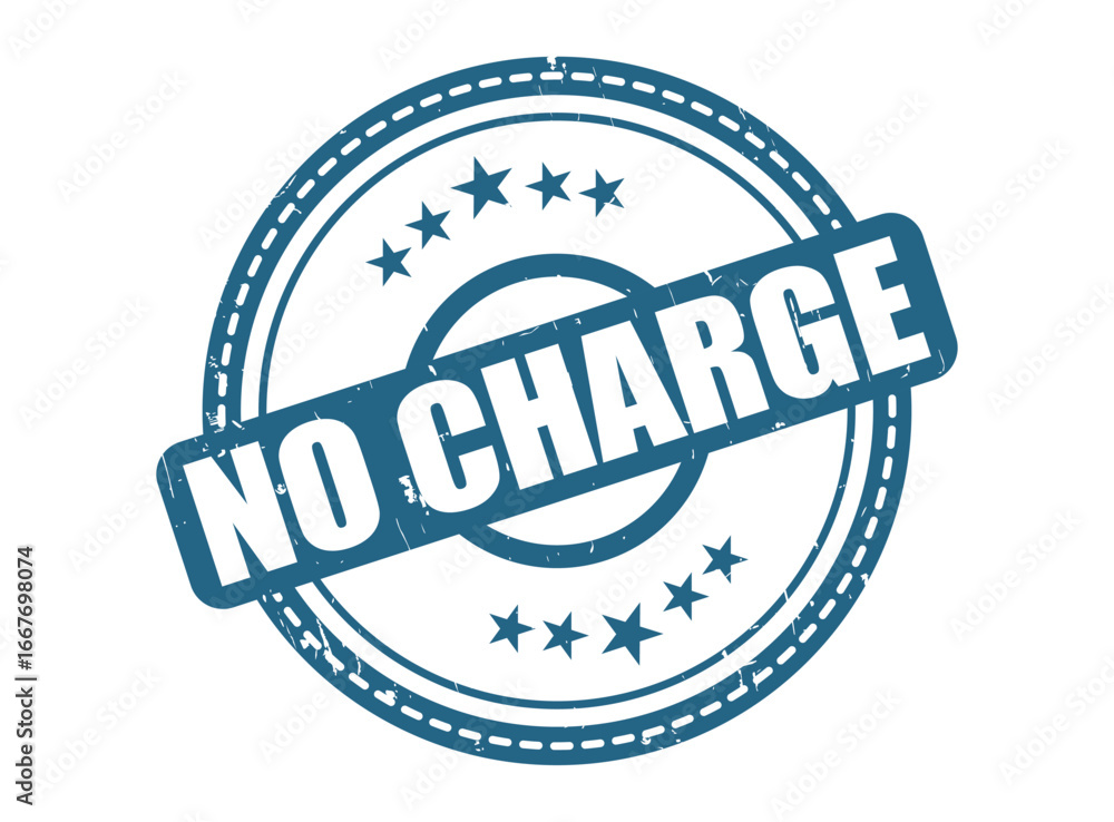 Fototapeta premium No Charge Rubber Stamp Seal with a Star Border