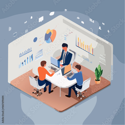 Uniwersalna scena biznesowa – idealna do stron, prezentacji, infografik.