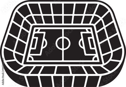black and white stadium field graphic clip art preview
