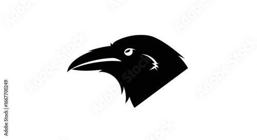 Black raven head vector illustration design for logo template and graphic design projects one hundred