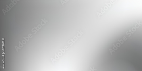 Silver foil background with metal mirror texture. Chrome gradient surface with light gloss. Vector aluminum grey sheet with reflection. Platinum and